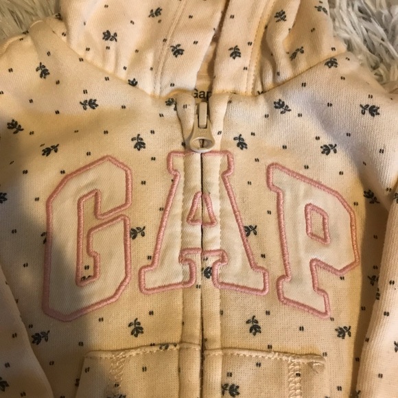 Gap Baby Girl Flowery Logo Hoodie Sweatshirt - Picture 5 of 8